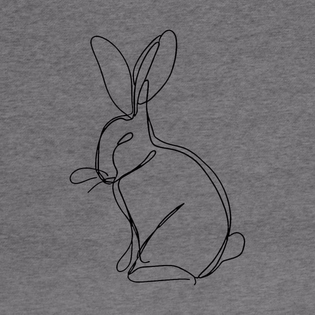 Bunny Rabbit Art | Minimalist line art illustration 1 by Jumitu-Art